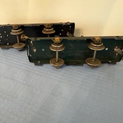 Vintage train set, mix of metal and plastic cars