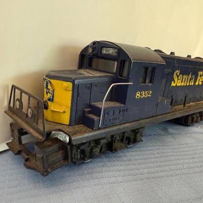 Vintage train set, mix of metal and plastic cars
