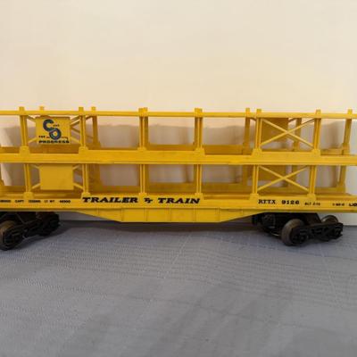 Vintage train set, mix of metal and plastic cars