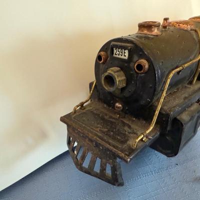 Vintage train set, mix of metal and plastic cars