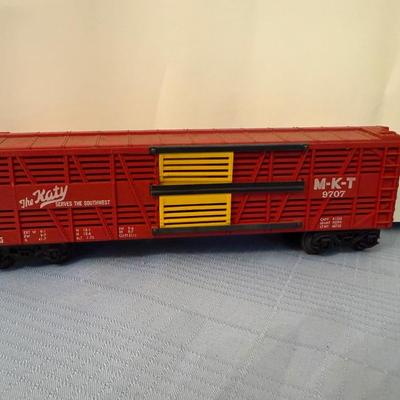 Vintage train set, mix of metal and plastic cars