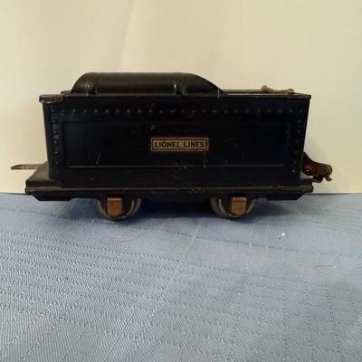 Vintage train set, mix of metal and plastic cars