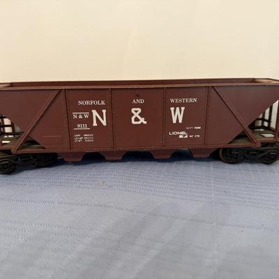Vintage train set, mix of metal and plastic cars