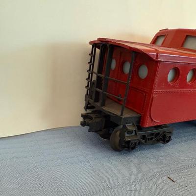 Vintage train set, mix of metal and plastic cars