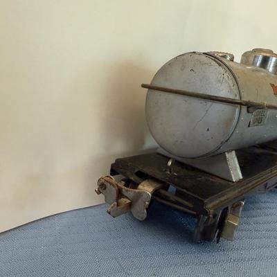 Vintage train set, mix of metal and plastic cars