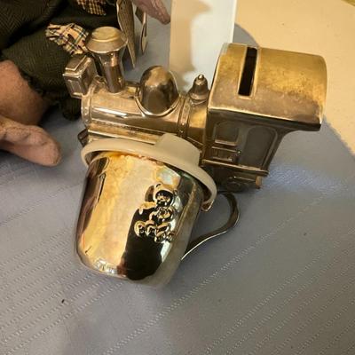 Sale Photo Thumbnail #66: .Monkey, silver plated baby sipper cup, piggy bank