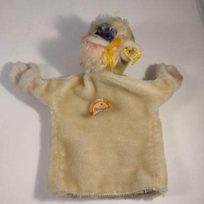 Sale Photo Thumbnail #902: Vintage Steiff Mungo Monkey Hand Puppet Doll- Approx 8 1/2" Tall.  Item is complete with original ear tag.