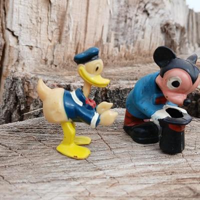 Vintage 1960's Mickey Mouse & Donald Duck Bobble head figures - Nodders Great condition!