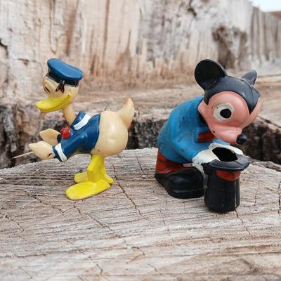 Vintage 1960's Mickey Mouse & Donald Duck Bobble head figures - Nodders Great condition!