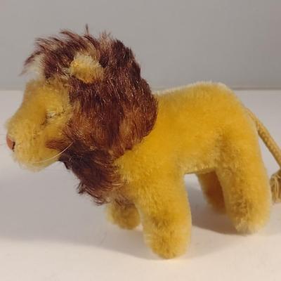 Sale Photo Thumbnail #913: Vintage Lion Doll with Rope Tail- Approx 4 1/4" Long- Possibly Steiff