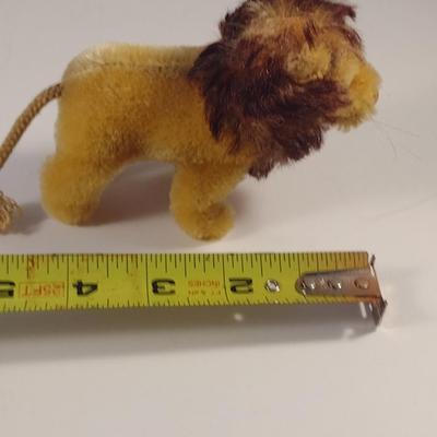 Sale Photo Thumbnail #916: Vintage Lion Doll with Rope Tail- Approx 4 1/4" Long- Possibly Steiff