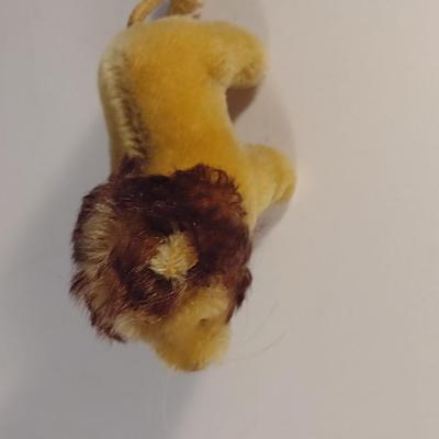 Sale Photo Thumbnail #914: Vintage Lion Doll with Rope Tail- Approx 4 1/4" Long- Possibly Steiff