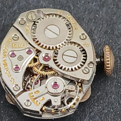 vintage Bulova ladies' watch, likely from the 1940s to 1960s, with a 10k gold-filled case and a manual wind-up movement. 12 k gf