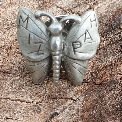 Filigree Butterfly ring size 6 with MIZOAH butterfly Lapel pin