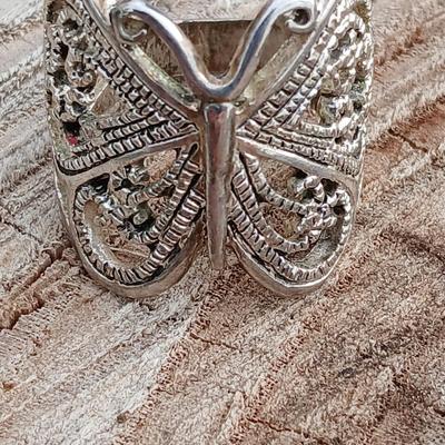 Filigree Butterfly ring size 6 with MIZOAH butterfly Lapel pin