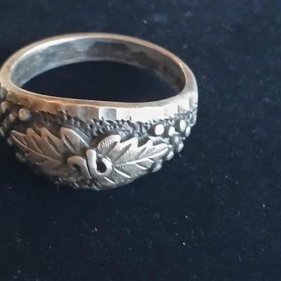 Vintage Sterling Silver Oak Leaf Ring, W.M. Wheeler Mfg. Co., Serling silver .925 Size 11