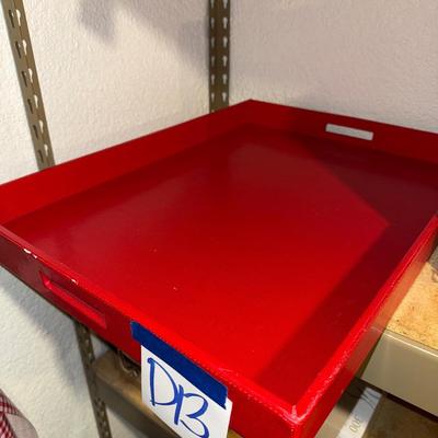 Sale Photo Thumbnail #147: D13-large red tray, red basket, plus extras