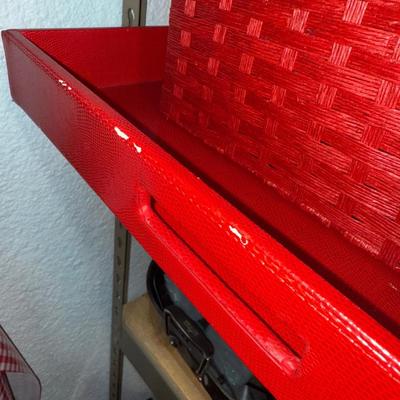 Sale Photo Thumbnail #146: D13-large red tray, red basket, plus extras
