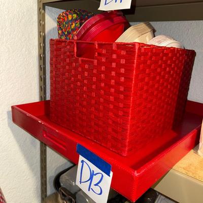 Sale Photo Thumbnail #145: D13-large red tray, red basket, plus extras