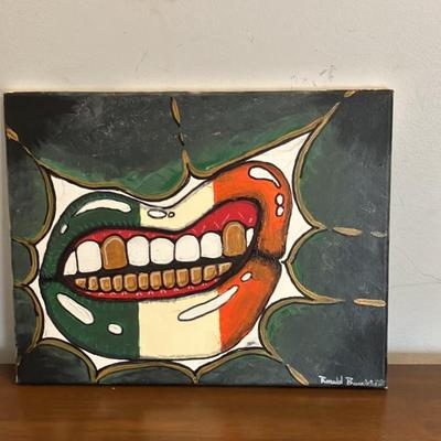 Original Pop Art Oil Painting on Canvas Signed Ronald Burckhardt 14”w x 11”h