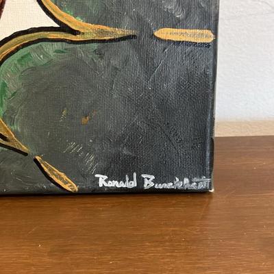 Original Pop Art Oil Painting on Canvas Signed Ronald Burckhardt 14”w x 11”h