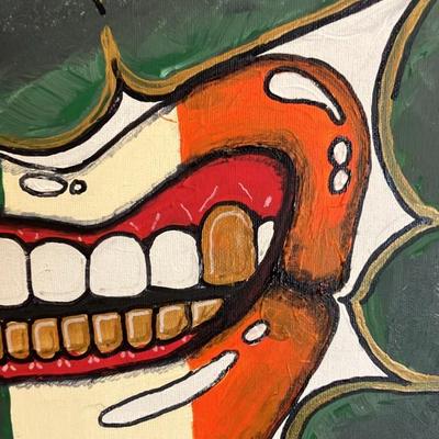 Original Pop Art Oil Painting on Canvas Signed Ronald Burckhardt 14”w x 11”h