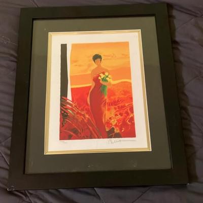 Emile Bellet Signed Limited Framed Lithograph 15.5” x 18.5”