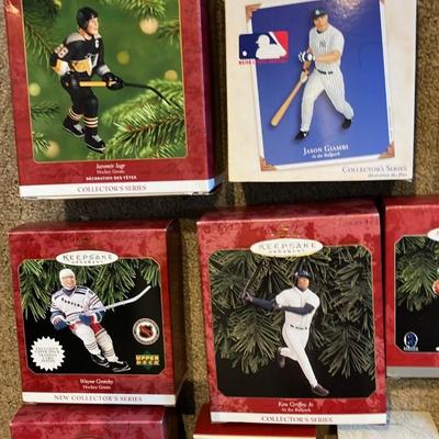 Hallmark Keepsake Ornaments. Collection of 17, primarily from the "At the Ballpark" Baseball and more