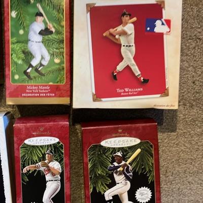 Hallmark Keepsake Ornaments. Collection of 17, primarily from the "At the Ballpark" Baseball and more