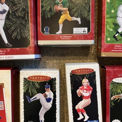 Hallmark Keepsake Ornaments. Collection of 17, primarily from the "At the Ballpark" Baseball and more