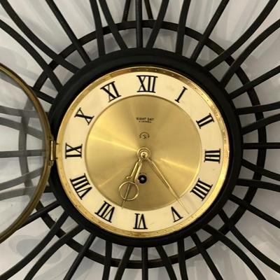 Vintage Lux Starburst Wall Clock: Mid-Century Modern Atomic Decor 24”