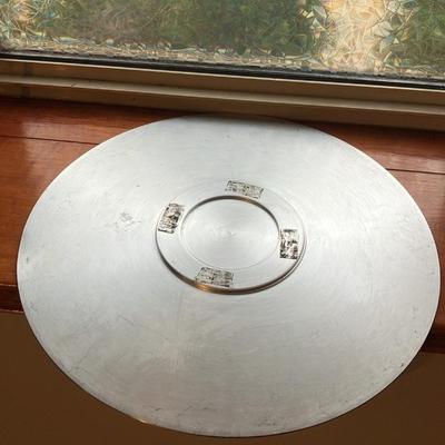 Deco 1936 Kensington Aluminum & Brass Zodiac Platter Plate Tray (18")