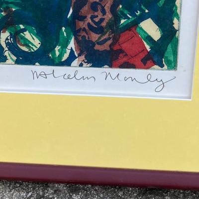 Malcolm Morley "Figures and Horse - Aquatint" Framed Print, 45 x 34 inches