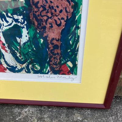 Malcolm Morley "Figures and Horse - Aquatint" Framed Print, 45 x 34 inches