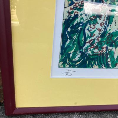 Malcolm Morley "Figures and Horse - Aquatint" Framed Print, 45 x 34 inches