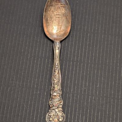 Sale Photo Thumbnail #3288: Antique Solid Silver Souvenir Spoon Industrial Palace 24g