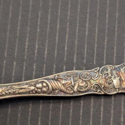Sale Photo Thumbnail #3292: Antique Solid Silver Souvenir Spoon Industrial Palace 24g