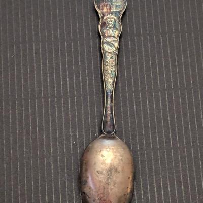 Sale Photo Thumbnail #3293: Antique Solid Silver Souvenir Spoon Industrial Palace 24g