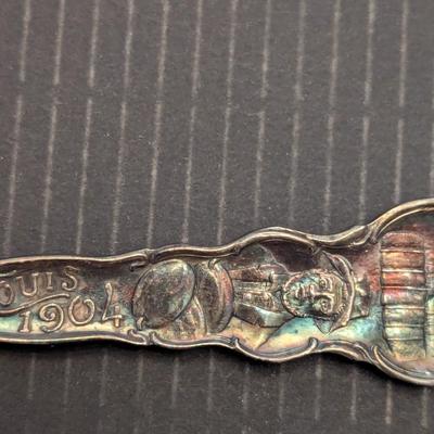 Sale Photo Thumbnail #3294: Antique Solid Silver Souvenir Spoon Industrial Palace 24g