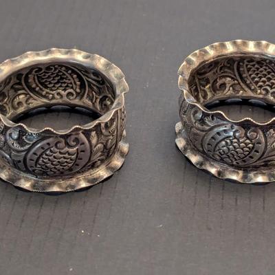 Sale Photo Thumbnail #3309: Antique Sterling Napkin Rings 32g