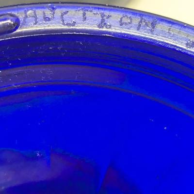 Sale Photo Thumbnail #401: Vintage 1987 Aladdin Lincoln Drape Cobalt Oil Base Lamp