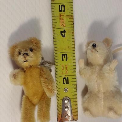 Sale Photo Thumbnail #919: Vintage Steiff Stuffed Animals- Bear and Mouse.  Items do not have tags.