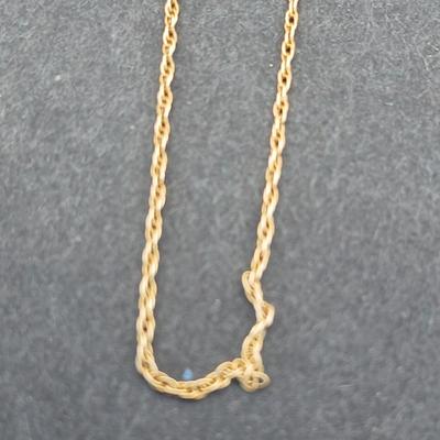 Two broken 14k gold necklace chains - 14 k - 2.04 grams for repair or scrap