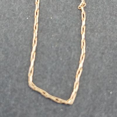 Two broken 14k gold necklace chains - 14 k - 2.04 grams for repair or scrap