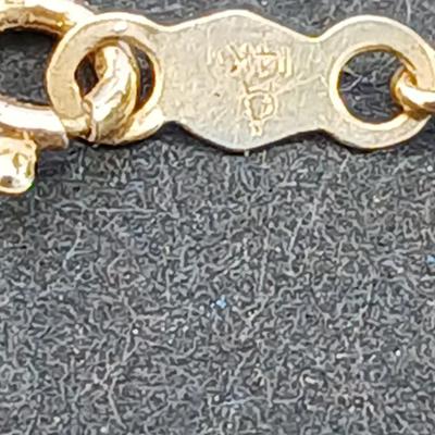 Two broken 14k gold necklace chains - 14 k - 2.04 grams for repair or scrap