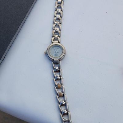 Kirk Folly like Angel charm necklace silver toned - with an Anne Klein II water resistant watch