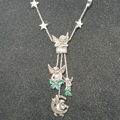 Kirk Folly like Angel charm necklace silver toned - with an Anne Klein II water resistant watch
