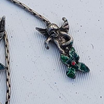 Kirk Folly like Angel charm necklace silver toned - with an Anne Klein II water resistant watch