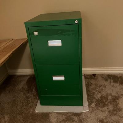 Green file cabinet