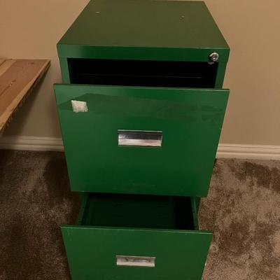 Green file cabinet